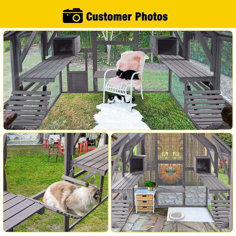 2026 Morgete Luxury Outdoor Cat House: Spacious 56.54ft2 Enclosure with Platforms & Weatherproof Cover