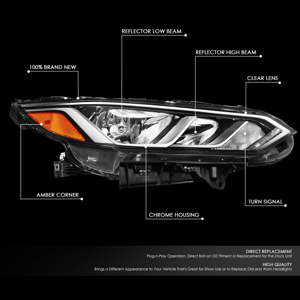Factory Style Headlight (Right) 20-22 Nissan Sentra