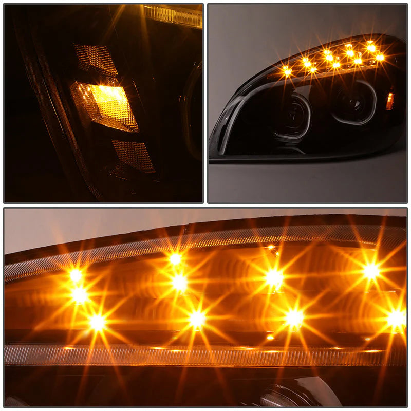 LED DRL Sequential Projector Headlights 08-17 Freightliner Cascadia