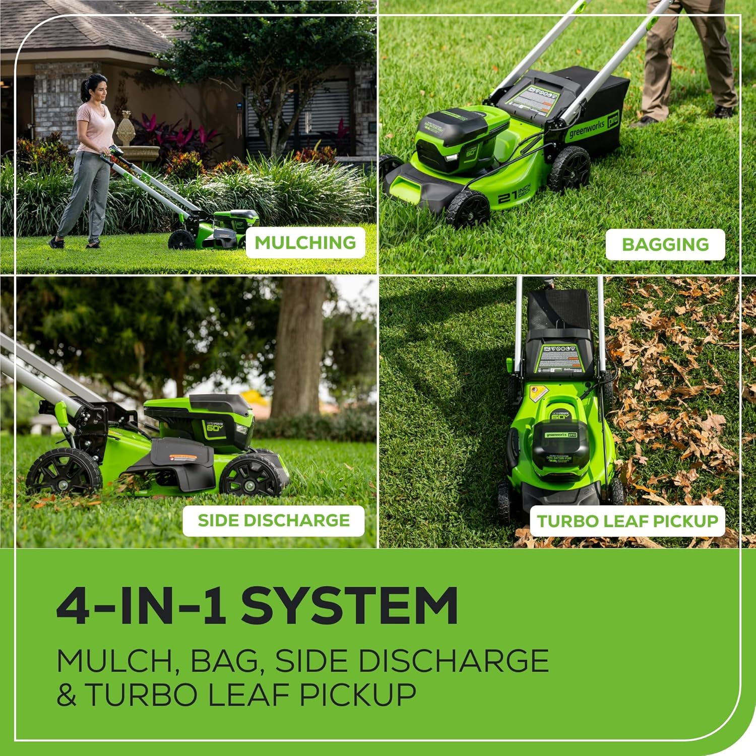 2026 60V 21” Cordless (Self-Propelled) Lawn Mower , 2 x 4.0Ah Batteries and Dual Port Rapid Charger