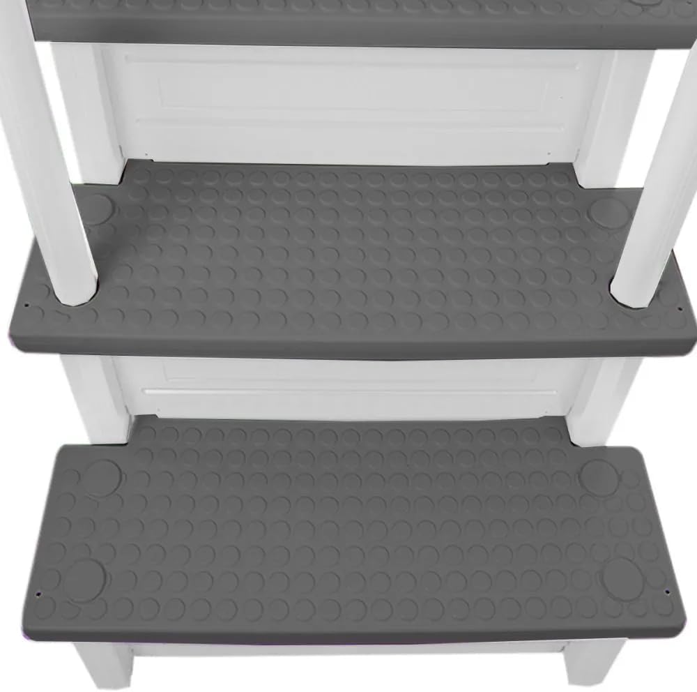 2026 Select Anti-Slip in-Pool Steps | Gray | for Above Ground Swimming Pools | Can Mount to Decks 48′′ to 54′′ H | Safety Stairs Capacity Up to 300 lbs