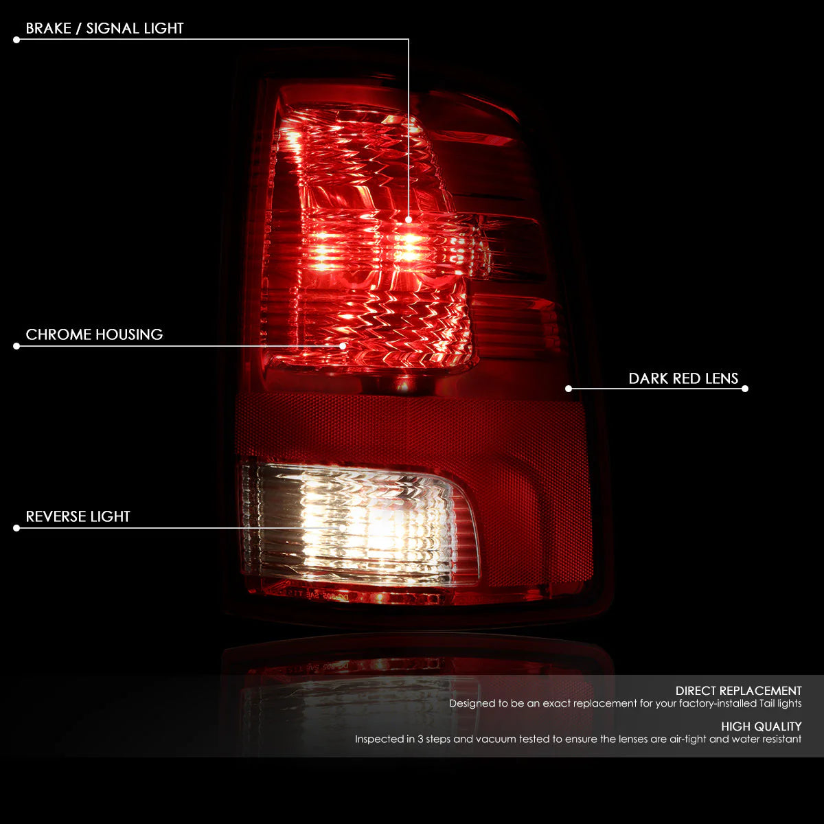 Tail Lights (Red) 09-10 Dodge Ram, 11-22 Ram 1500-3500