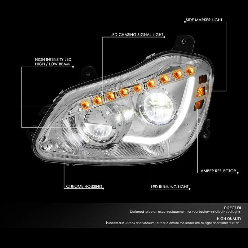 LED DRL Sequential Headlights 13-21 Kenworth T680