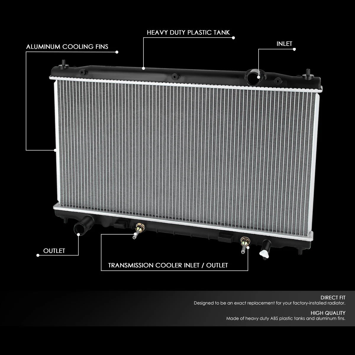 13403 Replacement Radiator 14-17 Infiniti Q50 3.5L 3.7L
