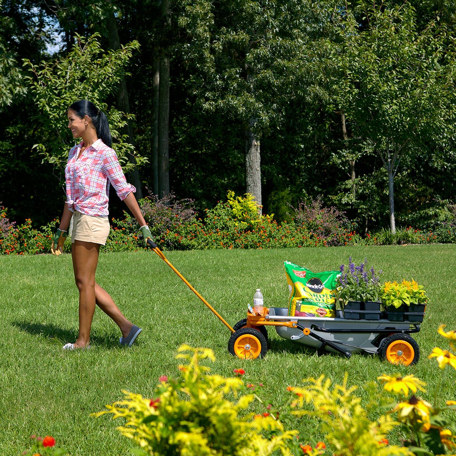 2026 Worx WG050 8-in-1 Aerocart Garden Cart/Wheelbarrow Heavy Duty/Dolly