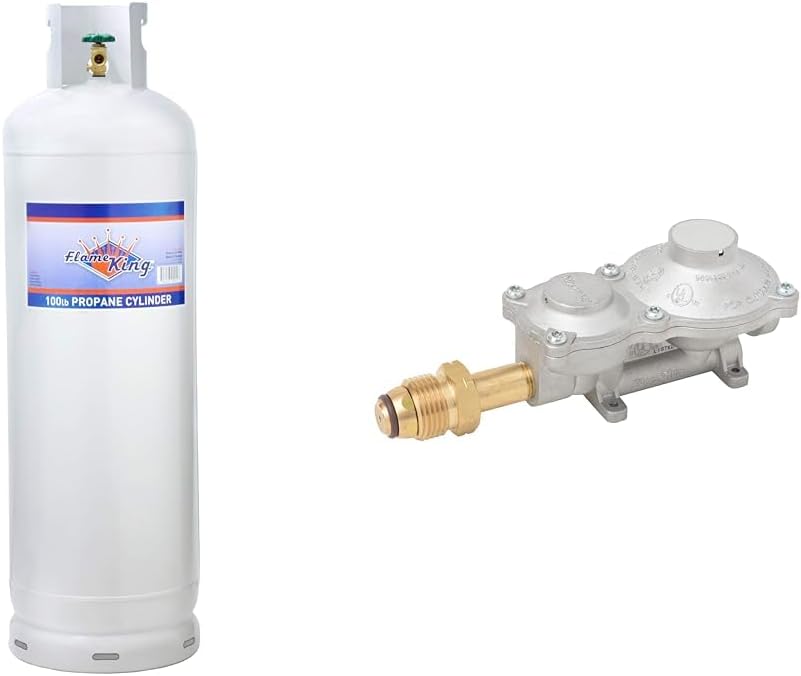 2026 Steel Propane Tank Cylinder with POL Valve and Collar, Great for Mixed Heating Systems, Home fireplaces, Dryers and Grills-Flame King