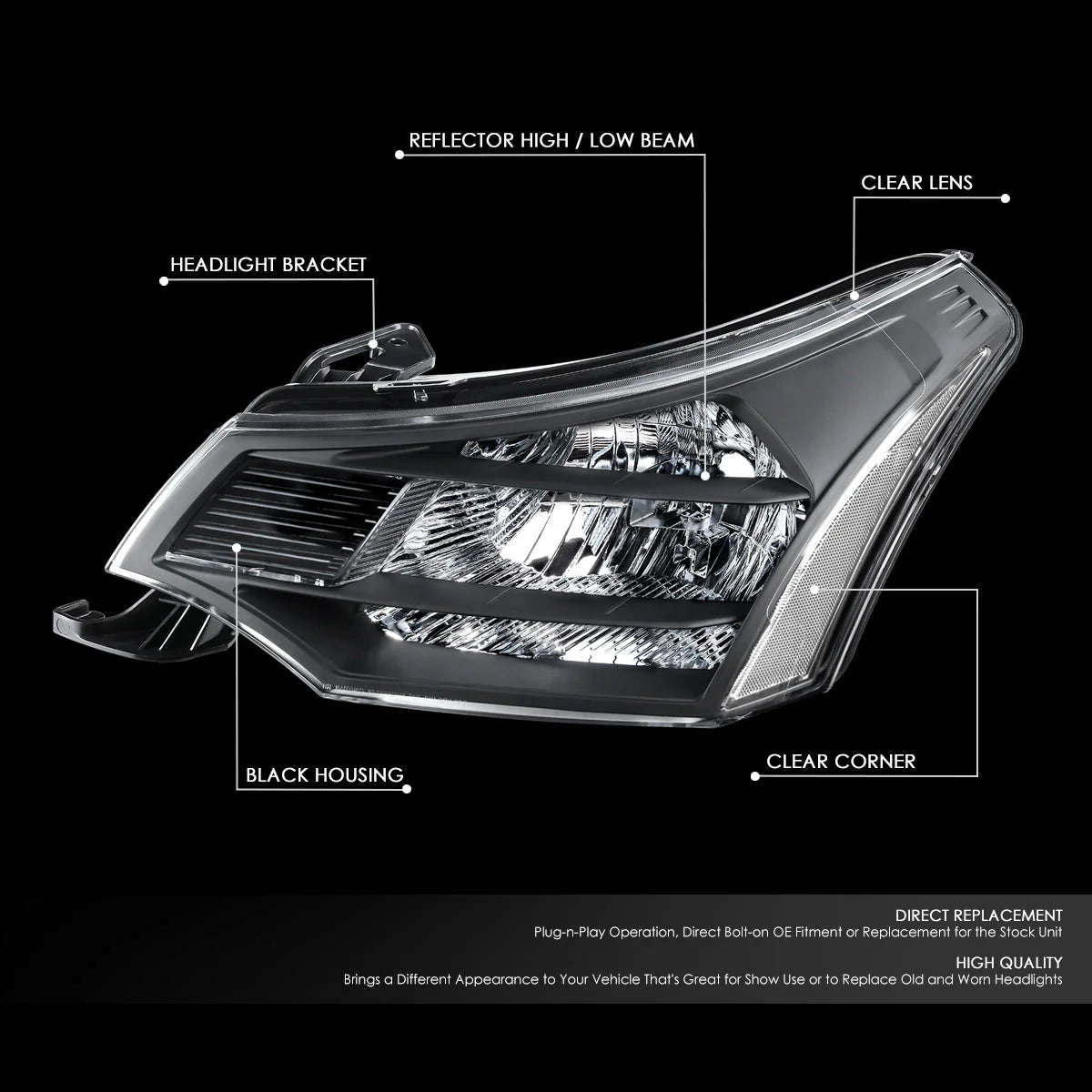 Factory Style Headlights 08-11 Ford Focus
