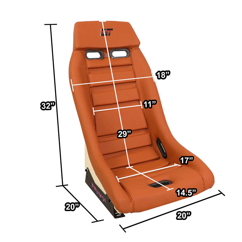 Vegan Leather Fixed Back Racing Bucket Seat Universal