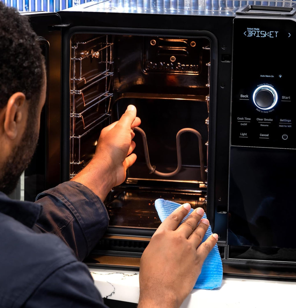 2026 Smart Indoor Pellet Smoker, with Active Smoke Filtration, 5 Smoke Control Settings, WiFi Connected, Electric, Countertop BBQ Appliance, Black