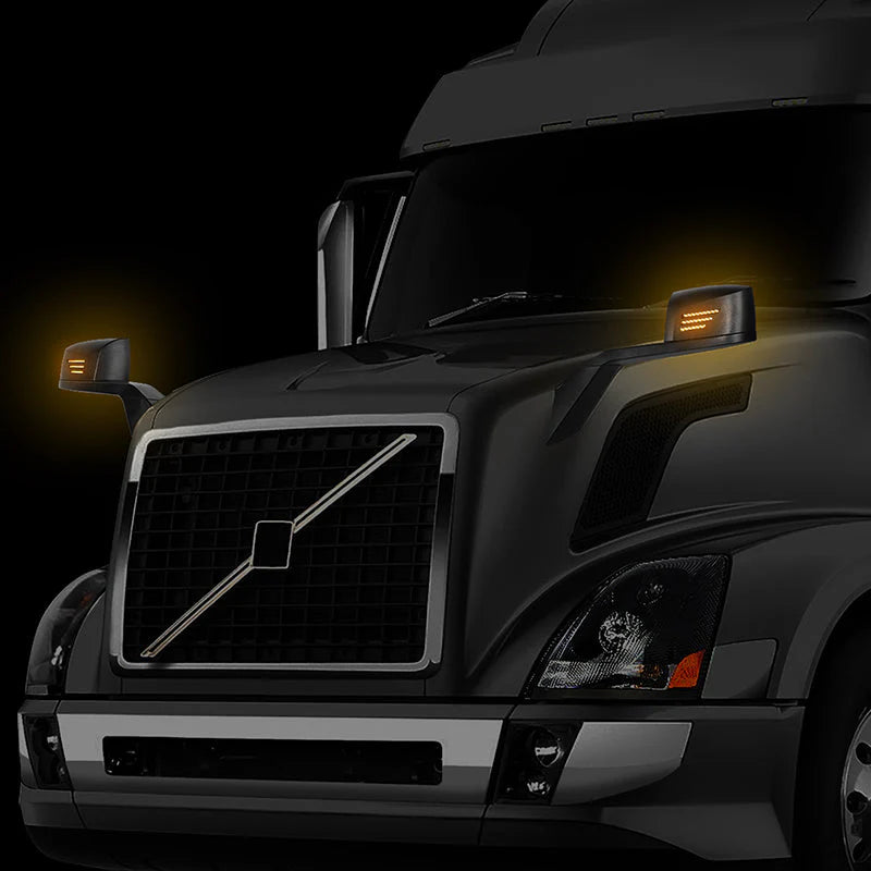 Performance Series Side Hood Mirrors (Black) 04-17 Volvo VN Series