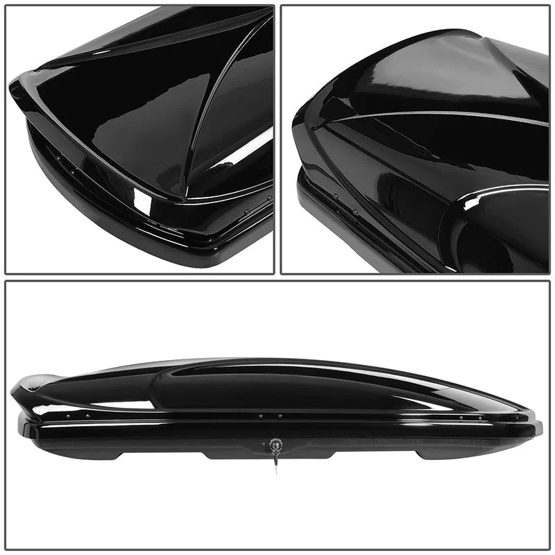 Glossy Roof Lockable Cargo Box w/Key Mounting Brackets Fits model w/ Roof Rails Only