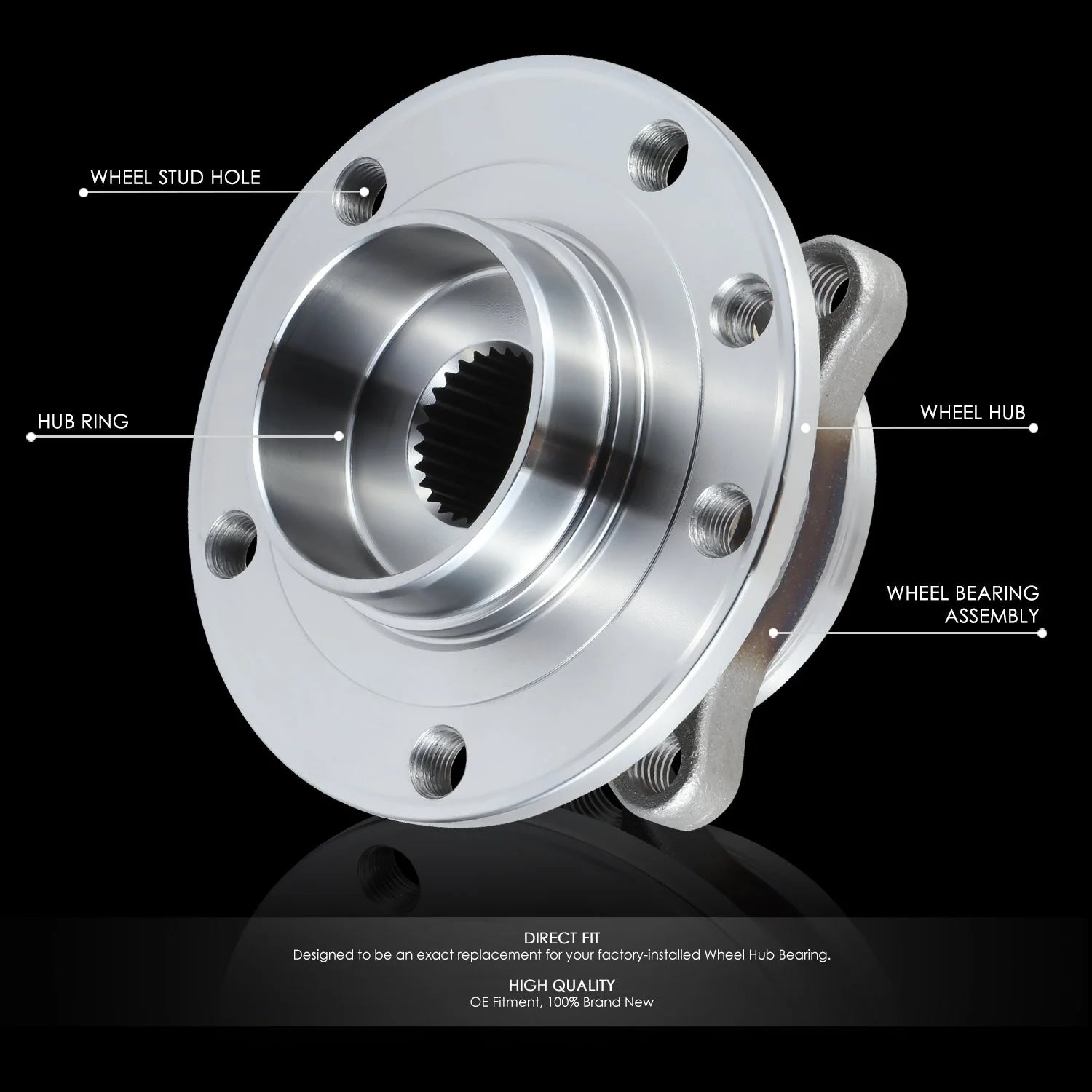 Front Left or Right Side Wheel Bearing & Hub Assembly 15-17 Chrysler 200, 13-16 Dodge Dart