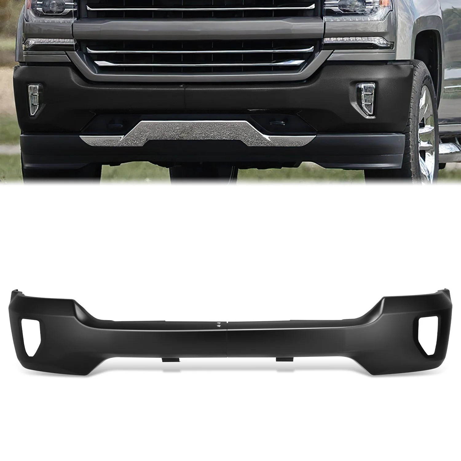 Modular Style Front Bumper (w/Fog Light Holes) 16-19 Chevy Silverado 1500 LD