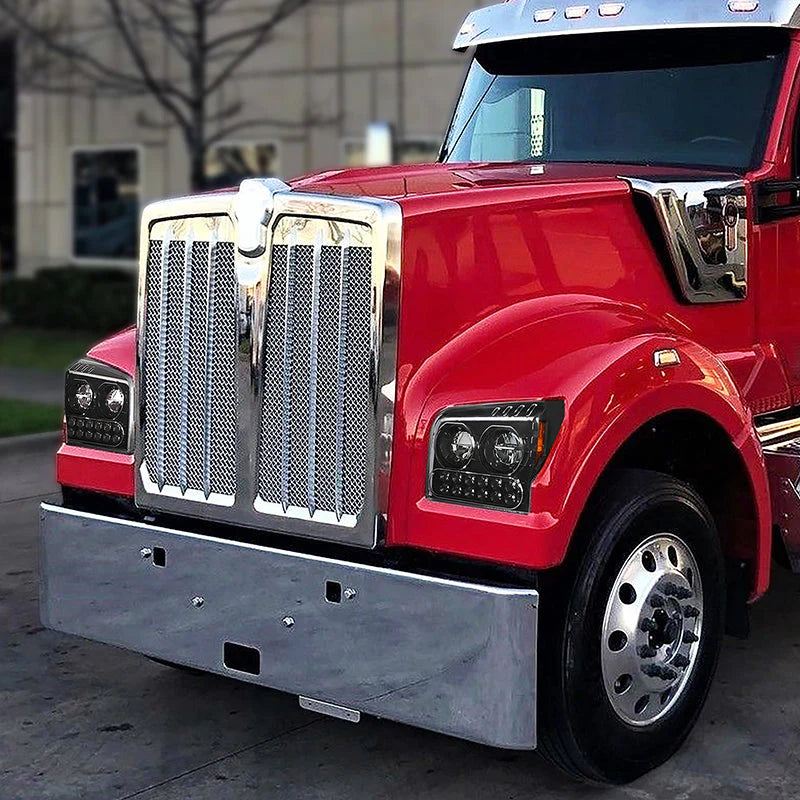 LED DRL Halo Sequential Headlights 19-22 Kenworth W990