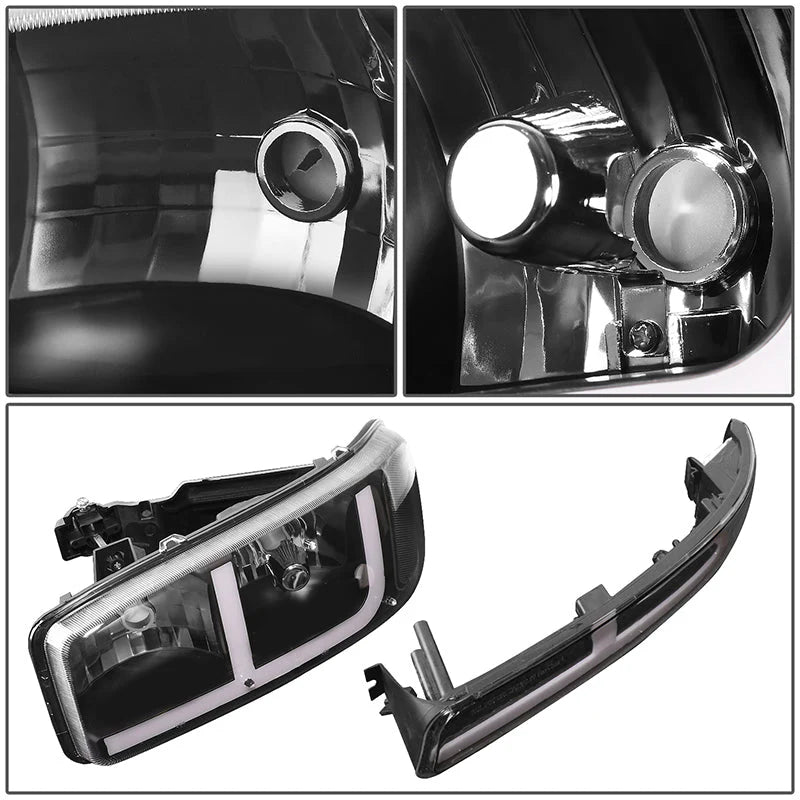 LED DRL Switchback Headlights 99-06 GMC Sierra 1500-3500 Yukon