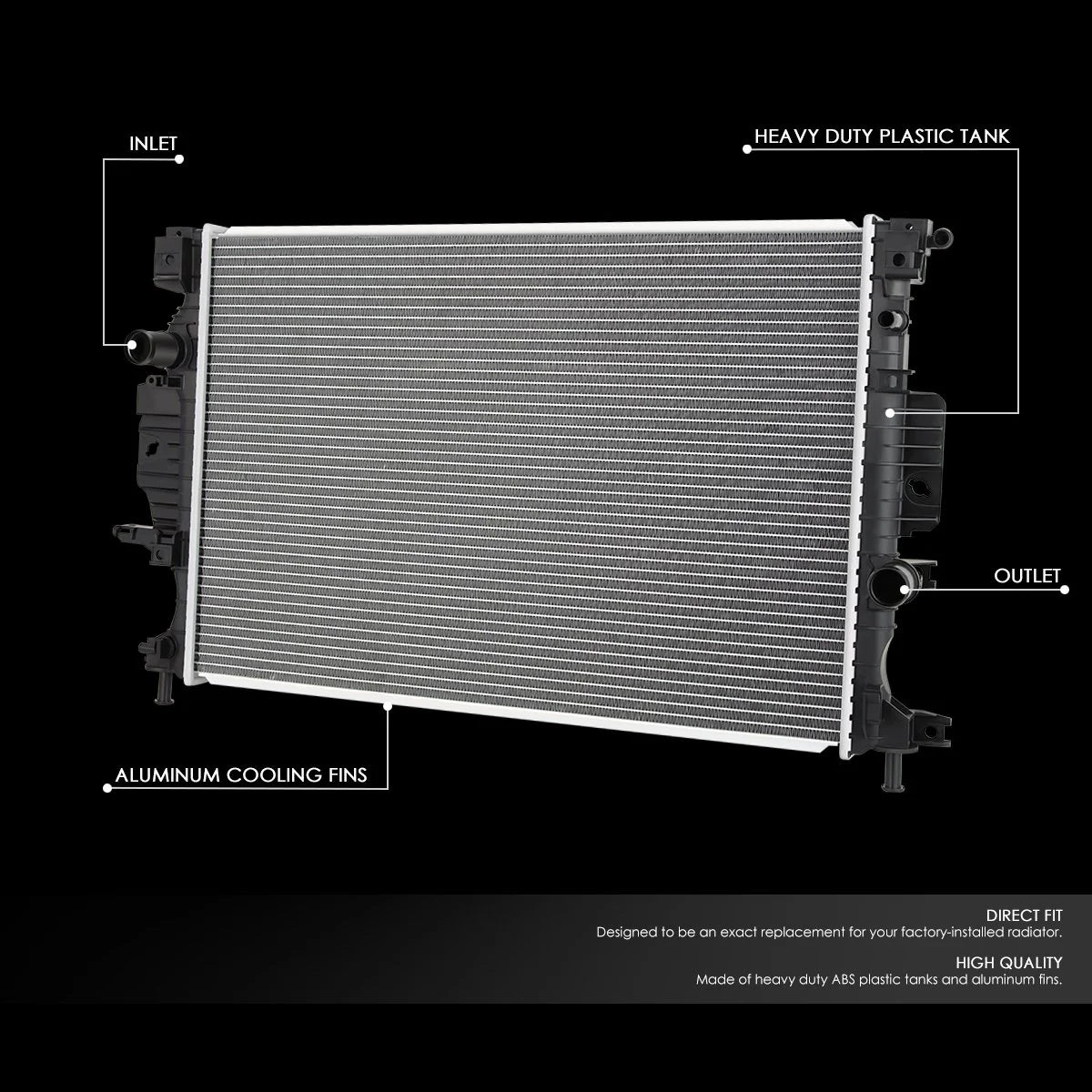 13321 Replacement Radiator 13-20 Ford Fusion Lincoln MKZ, 19-20 Police Responder Hybrid