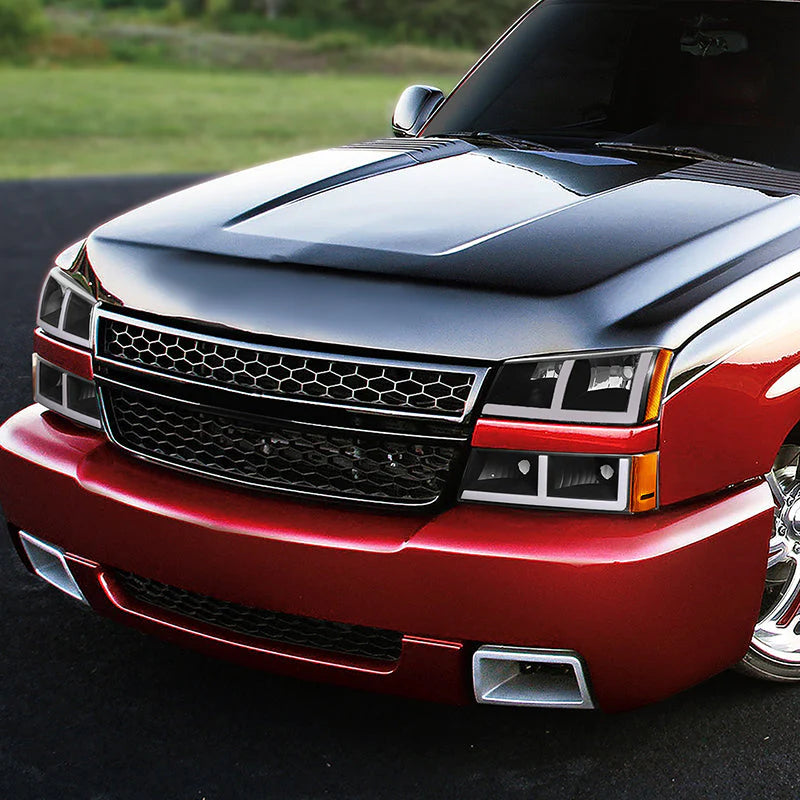 LED DRL Headlights 03-06 Chevy Avalanche Silverado 1500-3500 / HD
