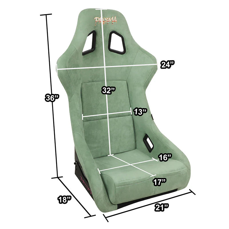 Vegan Micro Fiber Fixed Back Racing Bucket Seat Universal