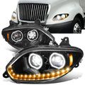 LED DRL Halo Sequential Projector Headlights 17-21 International Harvester LT LT625