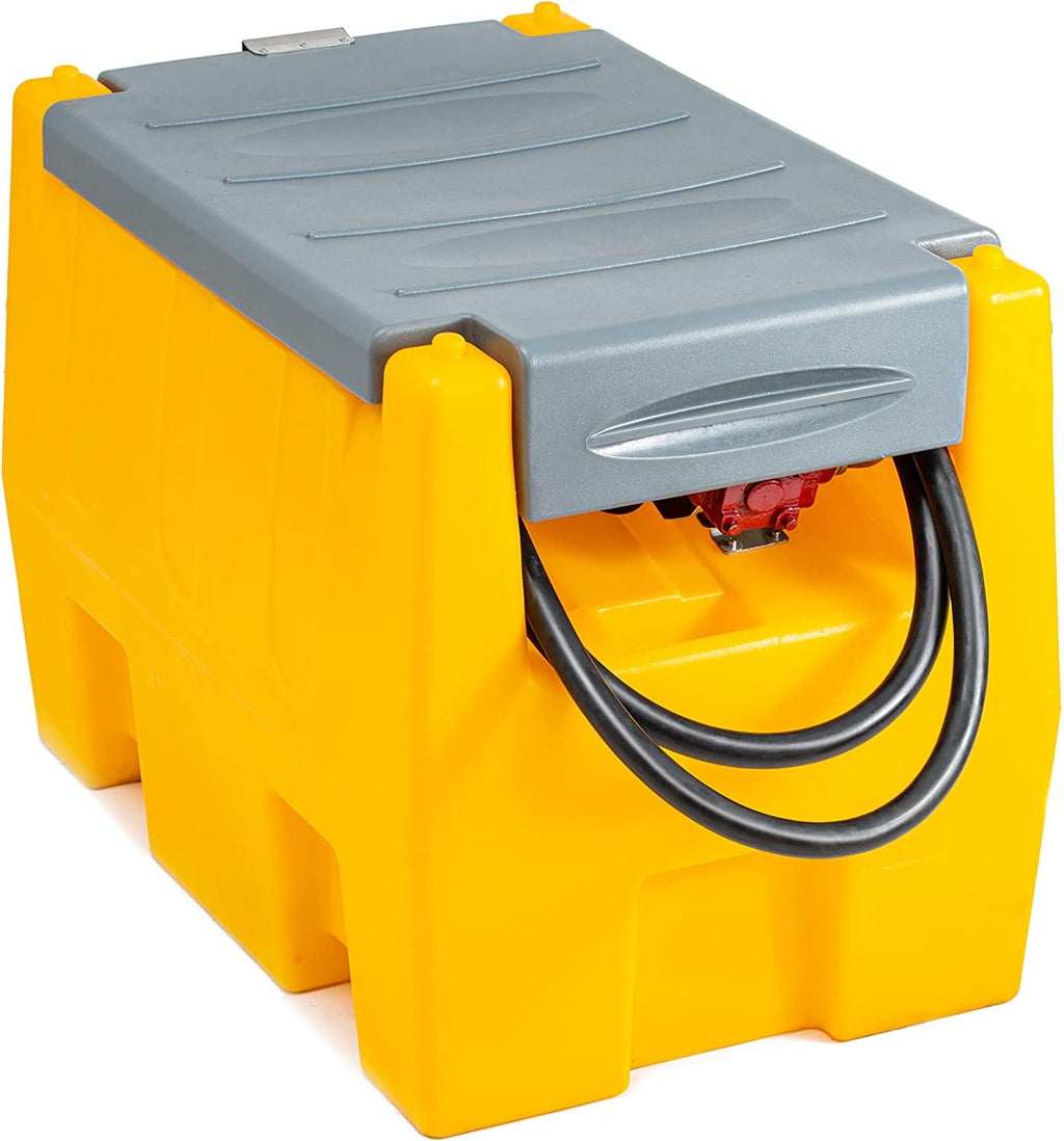 2026 TECSPACE 58 Gallon Gasoline Tank, Portable Fuel Tank with 12V Electric Fuel Transfer Pump, 40 GPM Gasoline Fuel Tank with 4 Meters Hose for Gasoline Transportation (Yellow, 58 gal)