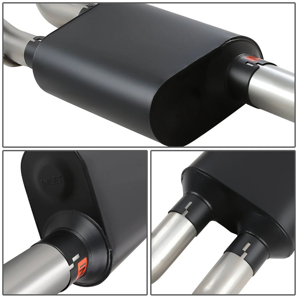 Cat-Back Exhaust System w/4 in. OD Stainless Steel Muffler Tip 07-13 Chevy Silverado GMC Sierra 1500