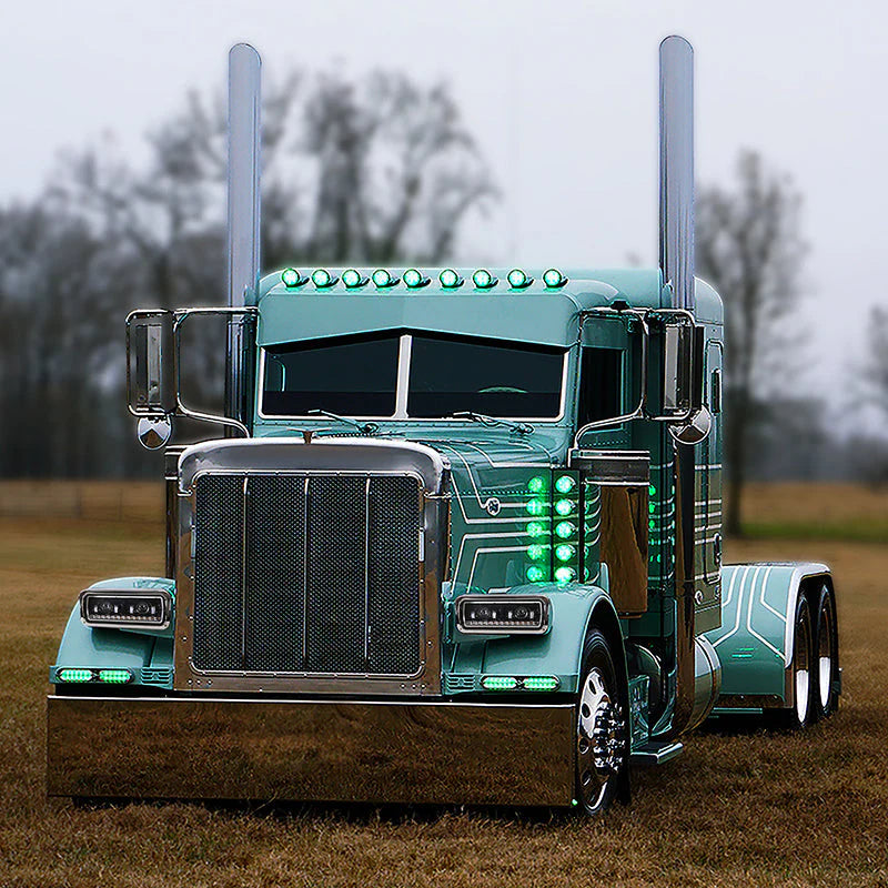 LED DRL Halo Projector Headlights 81-19 Kenworth W900 Western Star 4800