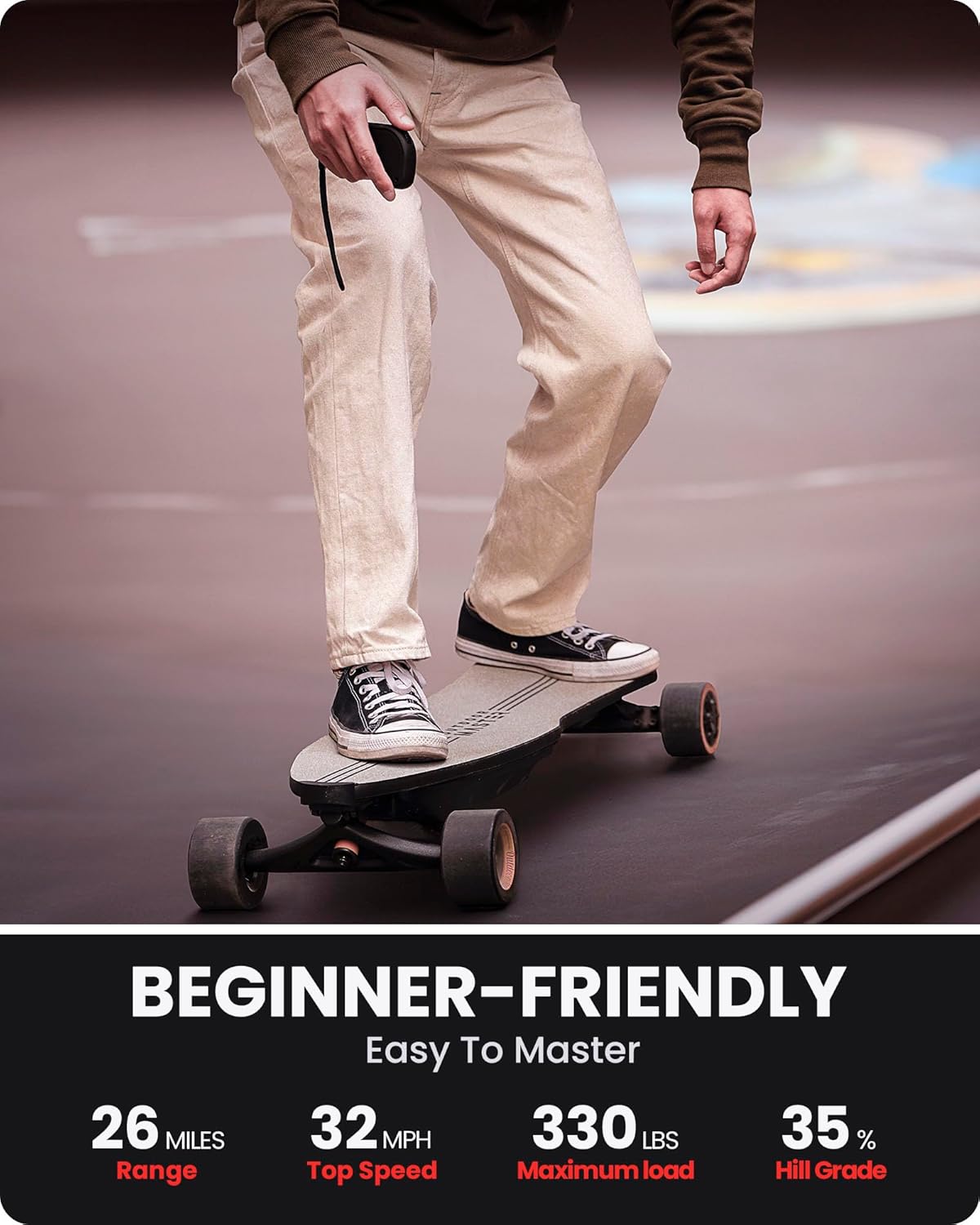2026 Electric Skateboard – 32 MPH, 26 Mile Range, Dual 1000W Motors, Longboard for Adults & Teens, 6-Month Warranty