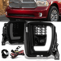 LED DRL Projector Fog Lights w/ Switch Wiring Harnesses 13-22 Ram 1500 Classic