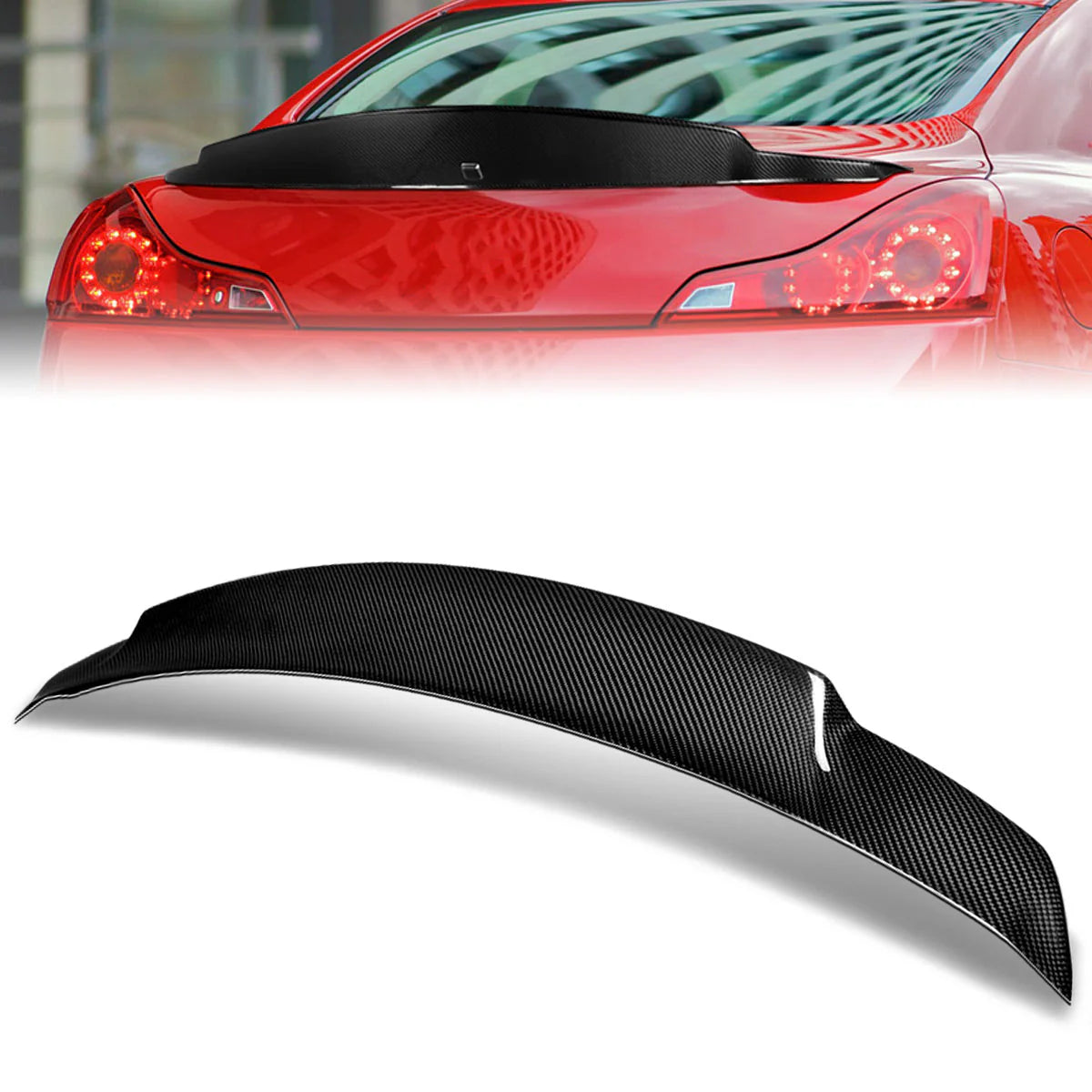 STP-Style Carbon Fiber Rear Trunk Lid Spoiler 08-13 Infiniti G37 Coupe