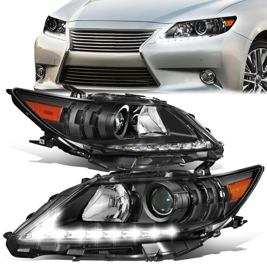 LED DRL Projector Headlights 13-15 Lexus ES300h, ES350
