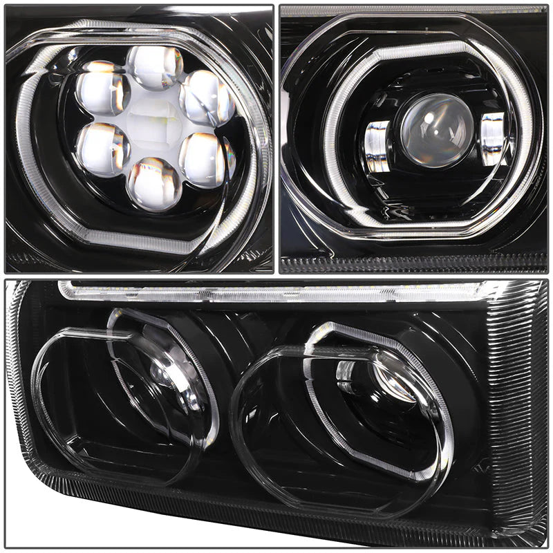 LED DRL Halo Sequential Projector Headlights 19-22 Kenworth T880