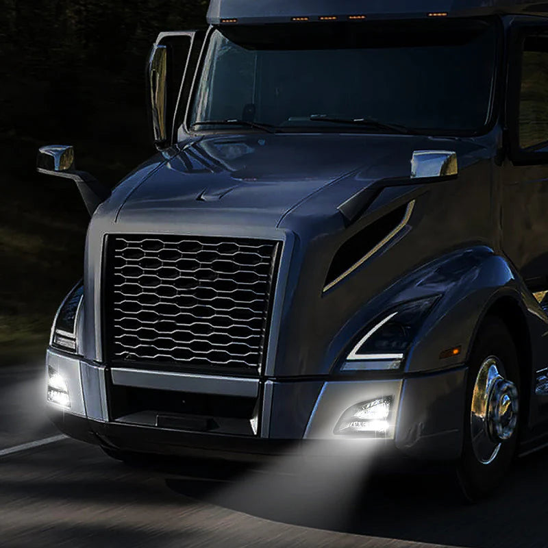 LED Clear Lens Fog Lights 18-22 Volvo VNL