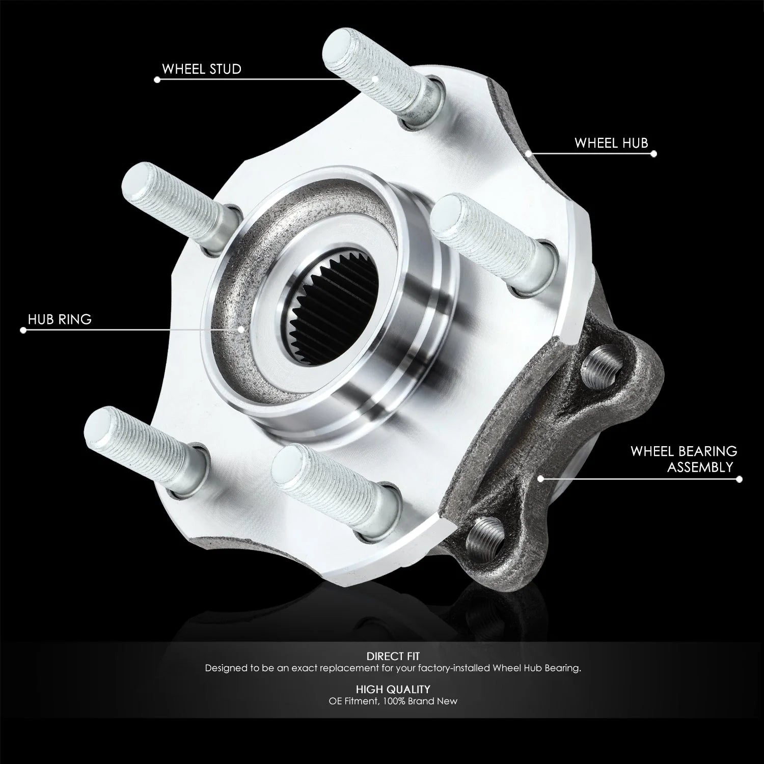 Front Left or Right Side Wheel Bearing & Hub Assembly 14-19 Nissan Rogue Sport
