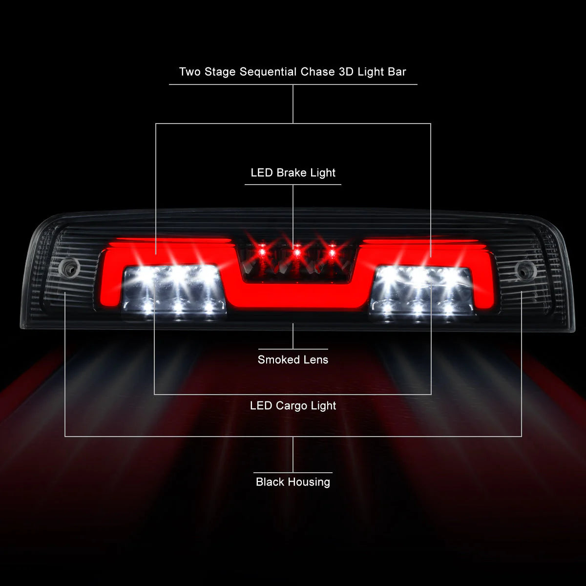 LED Sequential 3rd Brake Light 09-10 Dodge Ram 1500 - 3500, 11-22 Ram 1500 - 3500