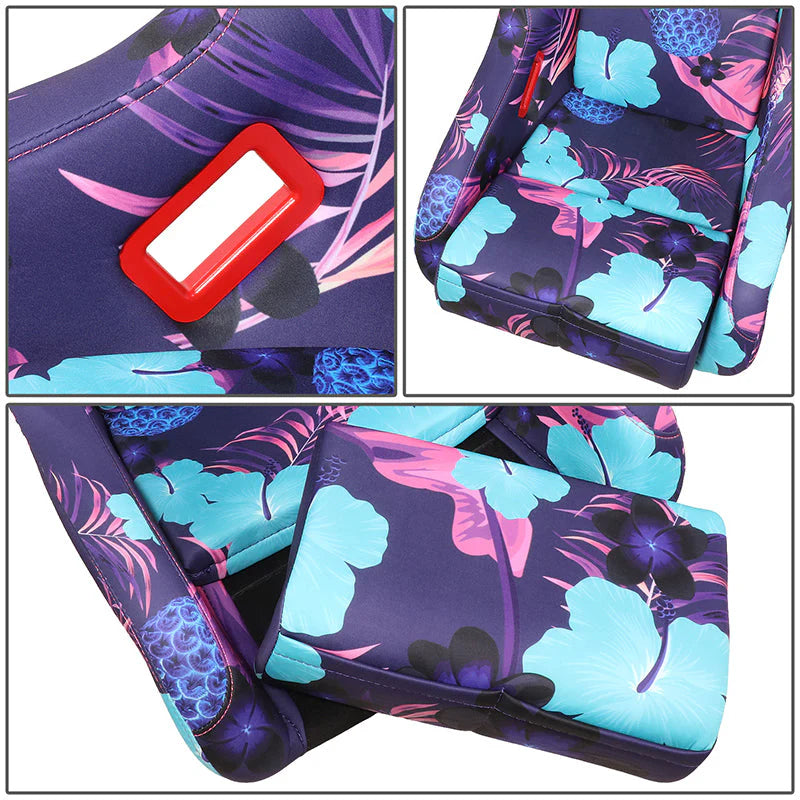 Vegan Satin Fixed Back Racing Bucket Seat Universal