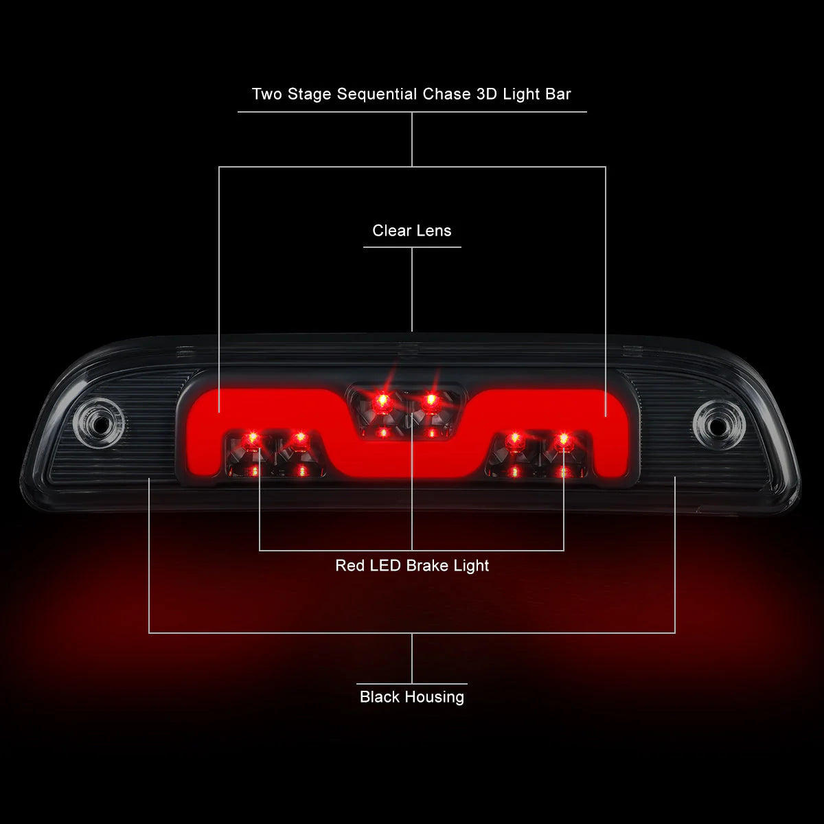 LED Sequential 3rd Brake Light 95-15 Toyota Tacoma 16-23 Tacoma Access Extended Cab