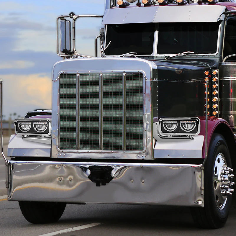 LED DRL Halo Headlights 81-88 Peterbilt 359, 87-07 379, 08-21 389