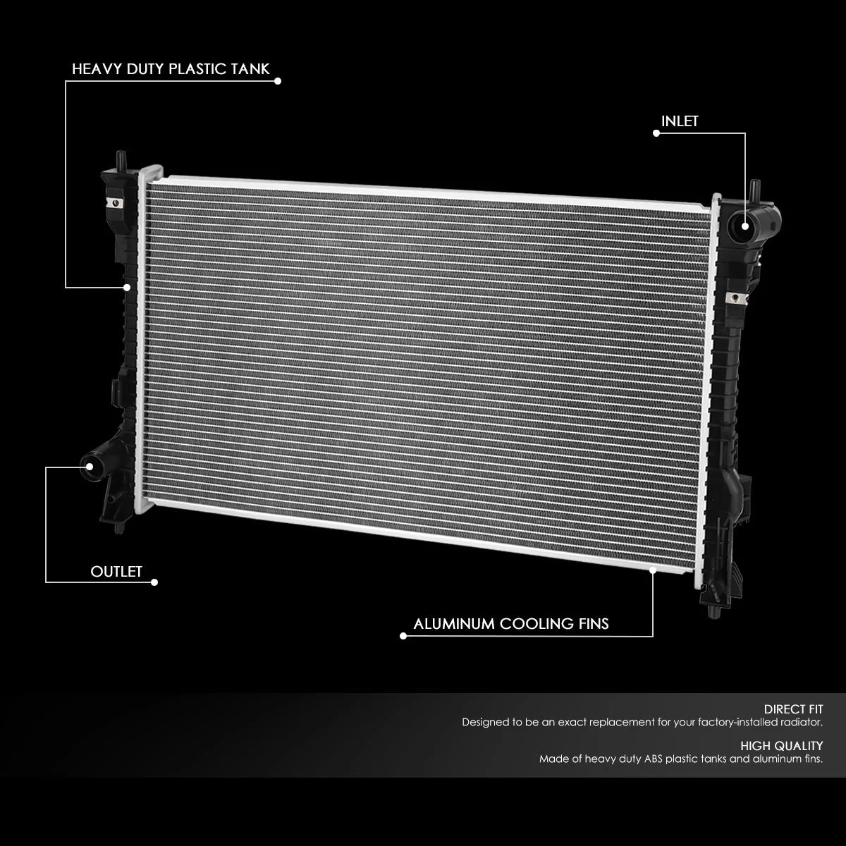 13306 Replacement Radiator 13-18 Ford Police Intercepter Sedan, 13-19 Taurus