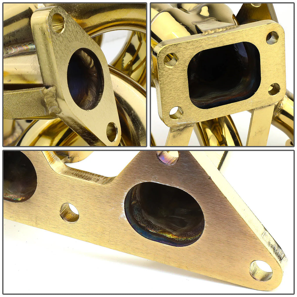 92-96 Honda Prelude H23 Engines 38mm V-Band T3 Turbo Manifold - Stainless Steel