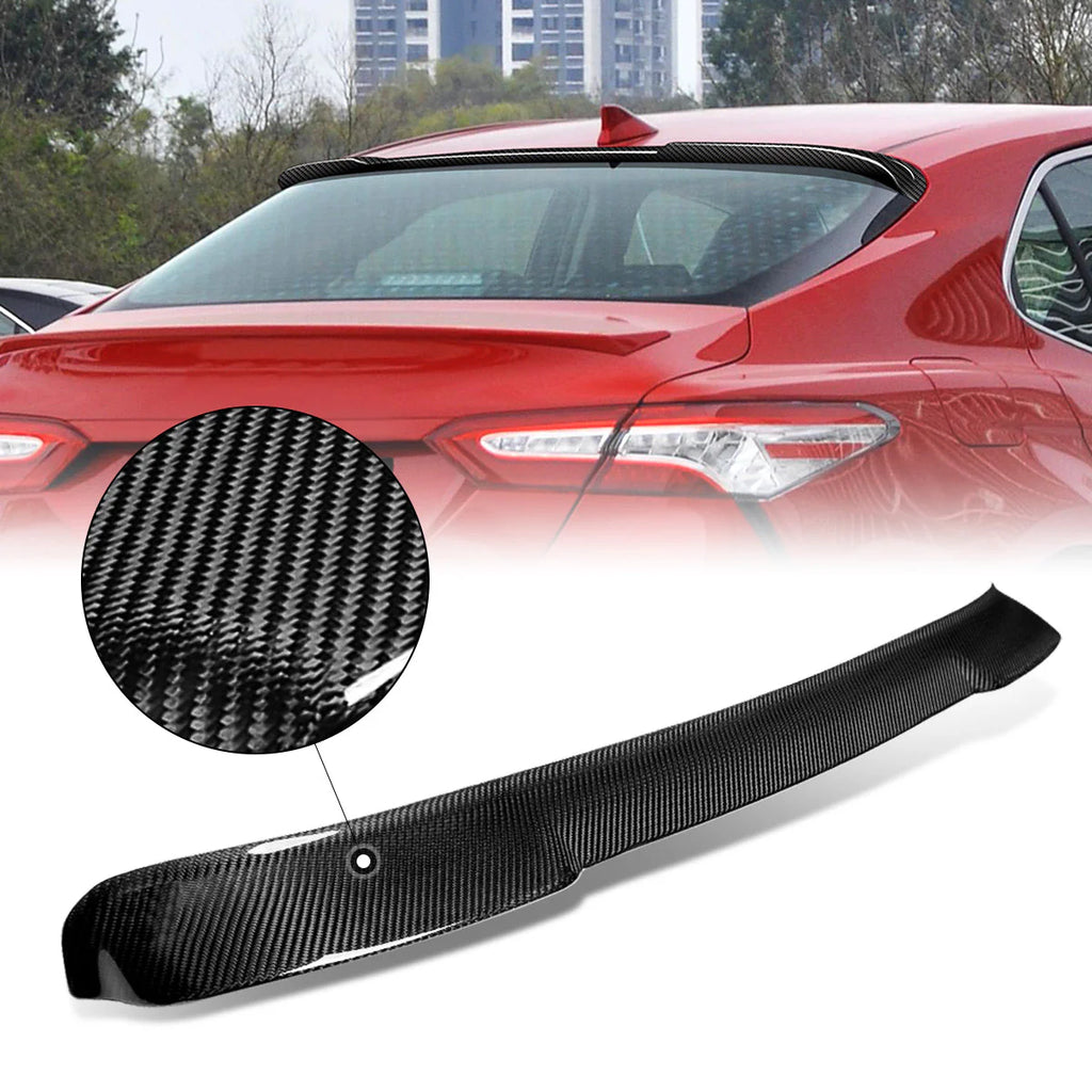 18-22 Toyota Camry V-Style Rear Window Roof Spoiler - Carbon Fiber