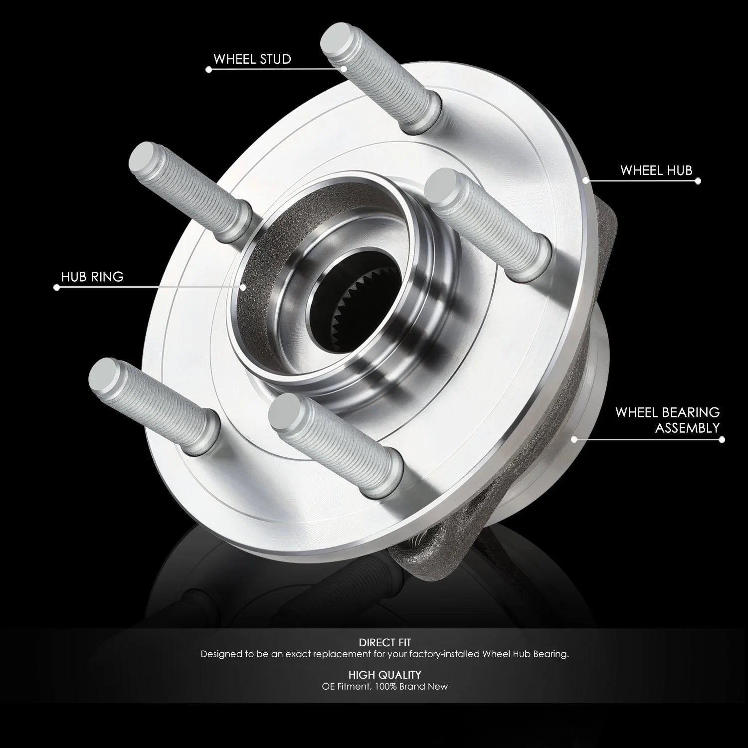 Front Wheel Bearing & Hub Assembly 11-22 Dodge Durango, 11-21 Jeep Grand Cherokee RWD