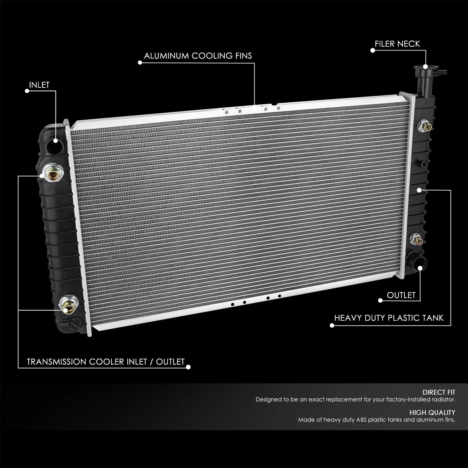 2042 Replacement Radiator 96-02 Chevy Express / GMC Savana