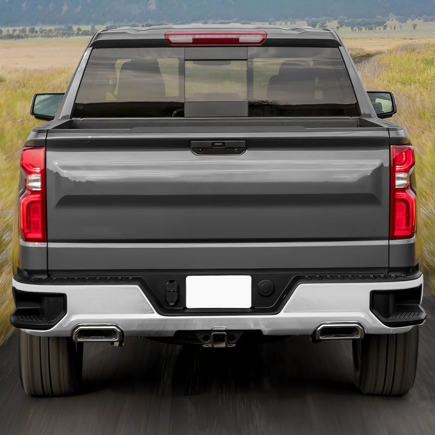 Rear Steel Bumper w/ Exhaust Cutouts 19-23 Chevy/GMC Silverado Sierra 1500