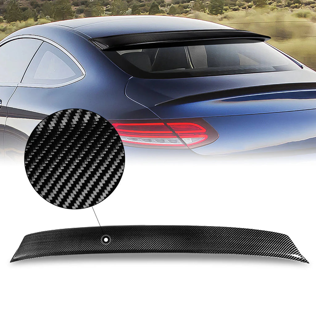 17-21 Mercedes-Benz C63 AMG C300 C200 Coupe Rear Window Windshield Roof Spoiler - Carbon Fiber