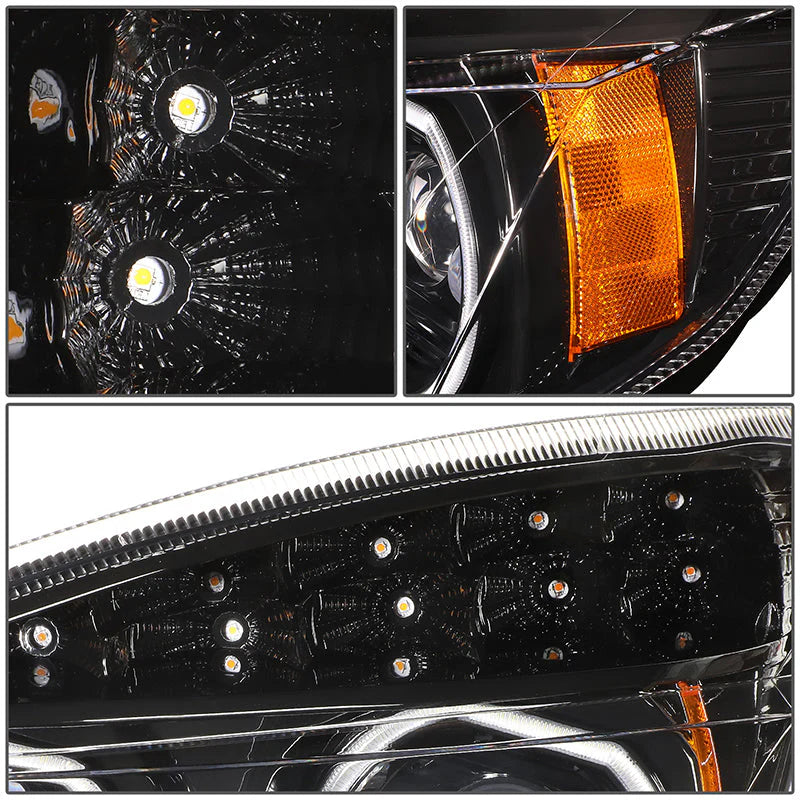 LED DRL Halo Projector Headlights 18-21 Freightliner Cascadia