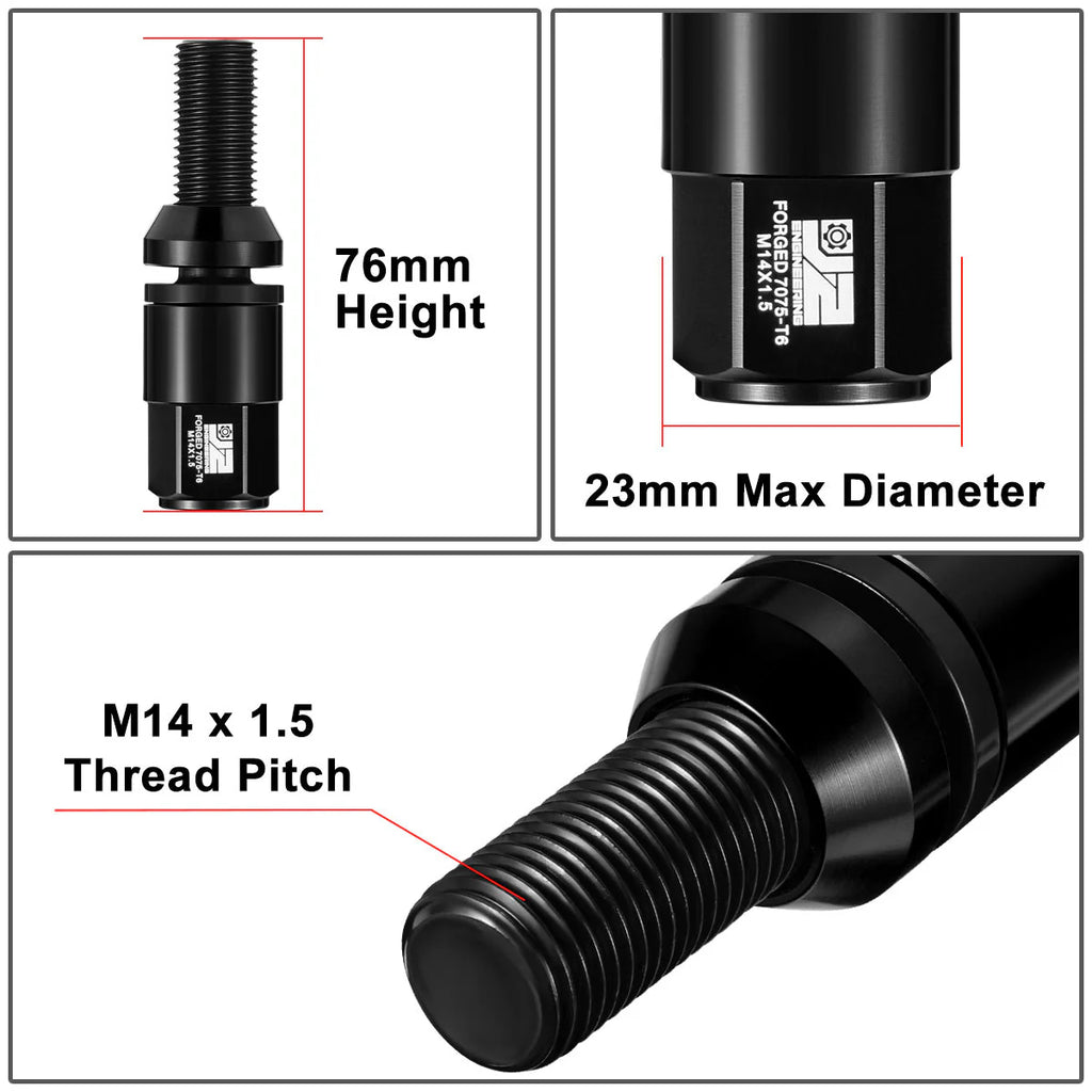 20 Pcs Aluminum M14x1.5 Thread Pitch Lug Nuts W/ 4 or 5 Lug M14x1.5 Thread