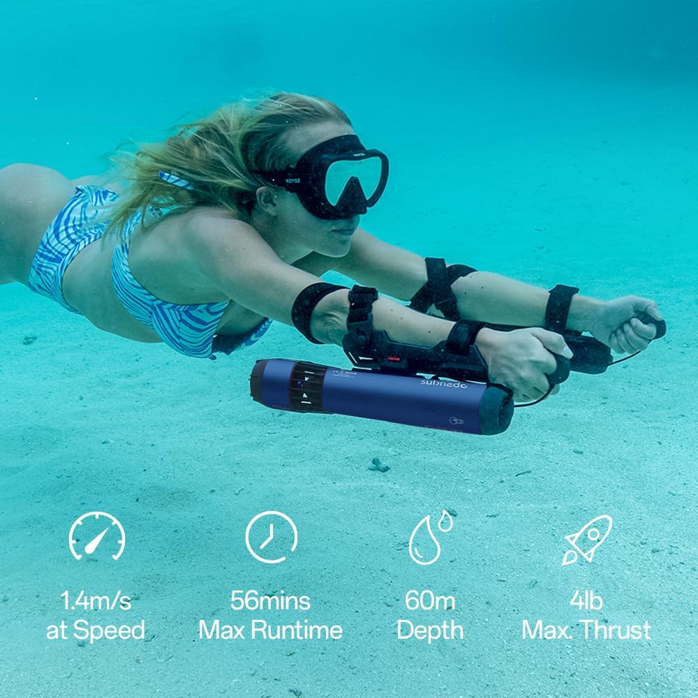 2026 Waydoo Subnado Underwater Scooter Lite, Water Sports Diving Scooter with Removable Handle, Compact and Portable Water Scooter for Adults&Kids, Scuba Diving Snorkeling Sea Scooter Multiple Uses, Blue