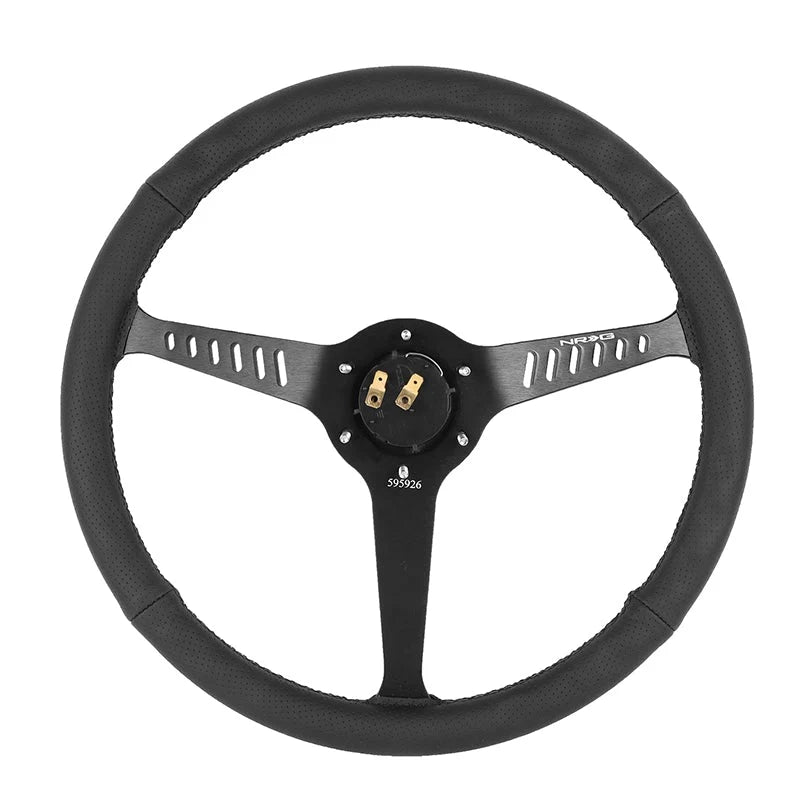 380mm 2.25 in. Deep Dish Steering Wheel Fits w/ Hubs 6-Bolt X 70mm Bolt Pattern