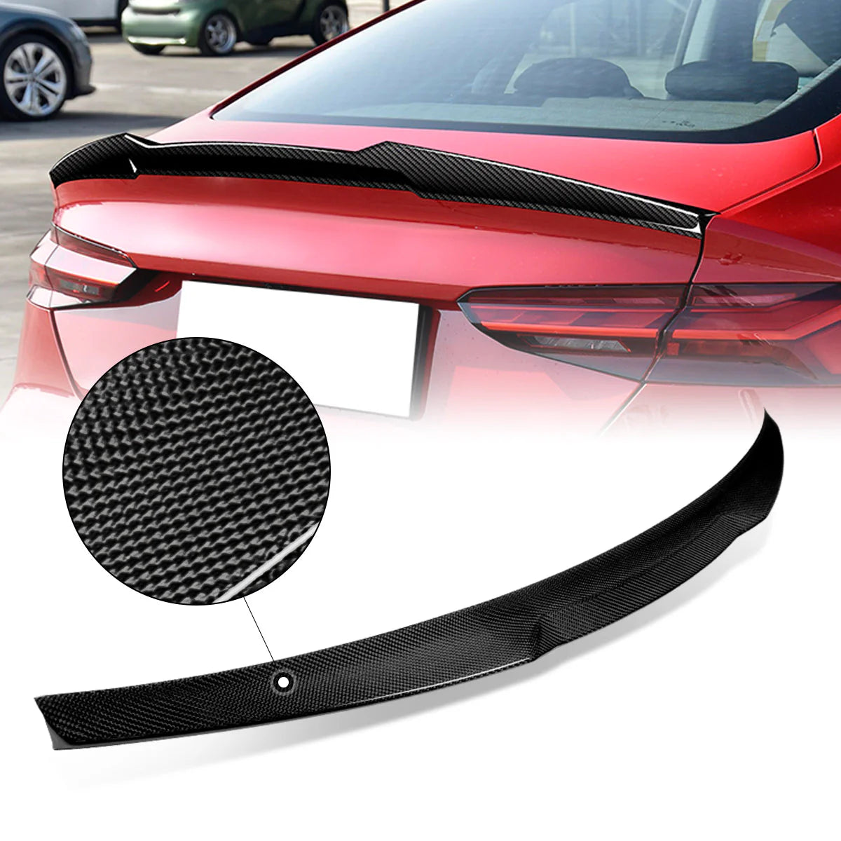 V-Style Carbon Fiber Rear Trunk Lid Spoiler 08-16 Audi A5 Quattro Hatchback