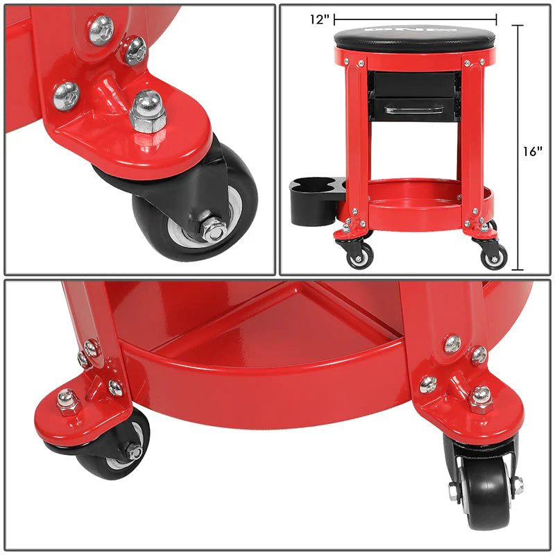 Roller Seat Creeper Storage Mechanic Stool - 16 in. X 16 in.